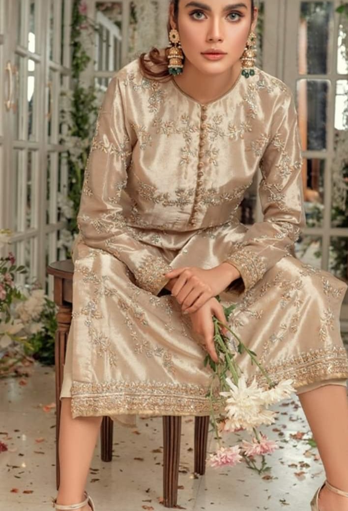 Golden Radiance Embroidered 3-Piece Suit