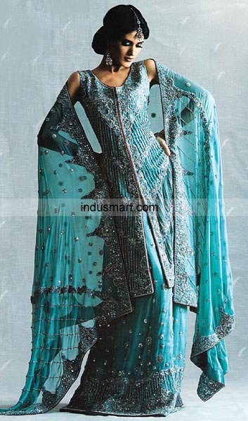 Sky Serenade: Sky Blue Embroidered Suit